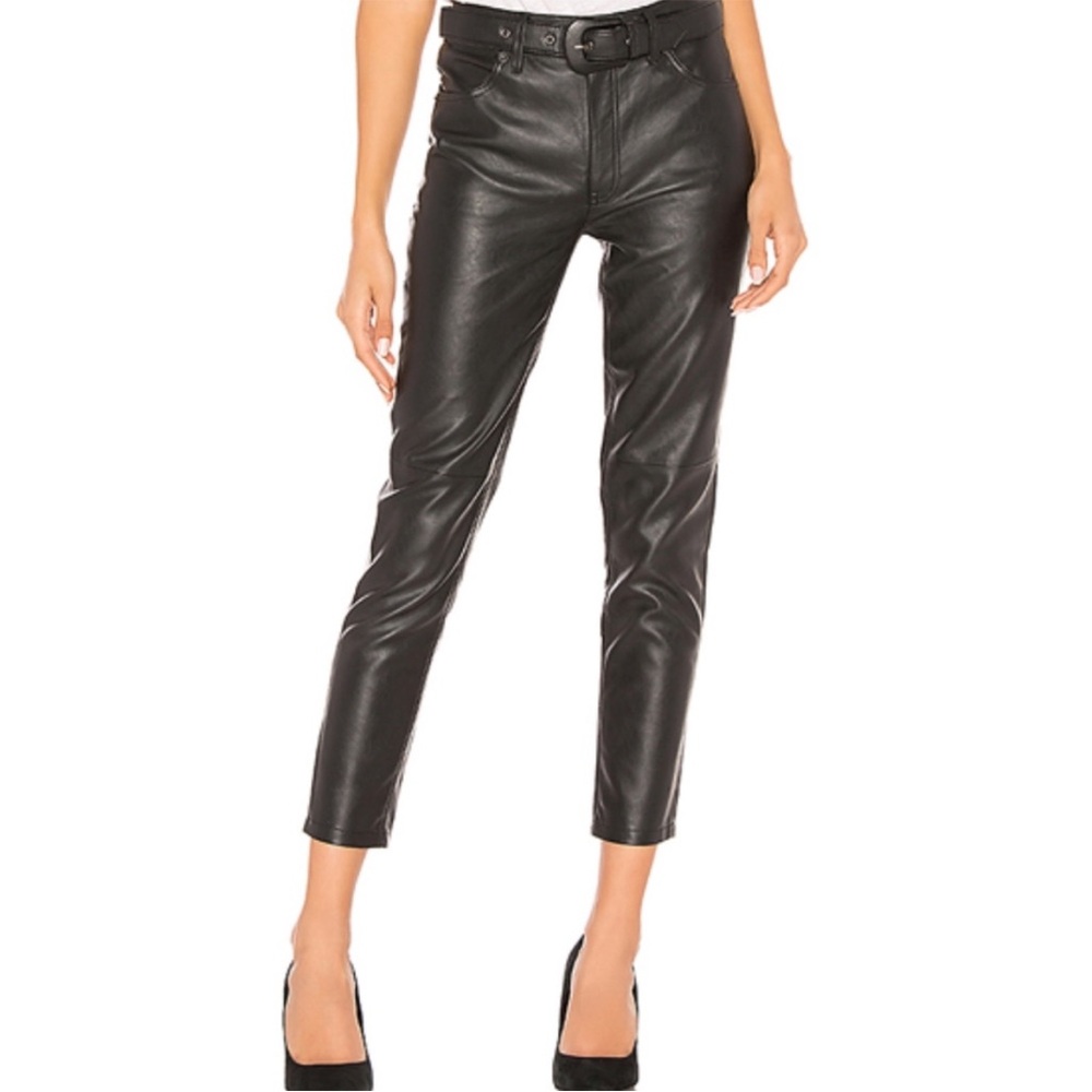NWT We the Free Faux Leather Black Ankle pants